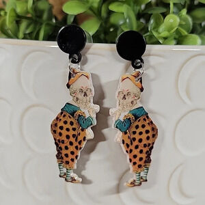 🔥LAST PAIR🔥 Skeleton Clown Vintage Style Earrings